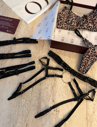 Leopar Jartiyer Set (Boyunluk, Bacak Bantları Dahil)