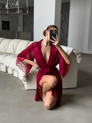 Olivia Sabahlık & Bodysuit Set Kırmızı